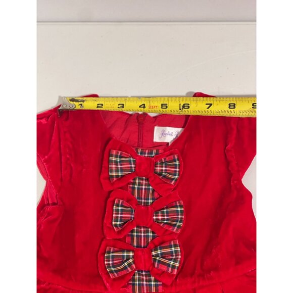 Rachel Riley Girls Red Velvet Dress With Plaid Bow Detail Size 3Y $155 - Picture 13 of 13
